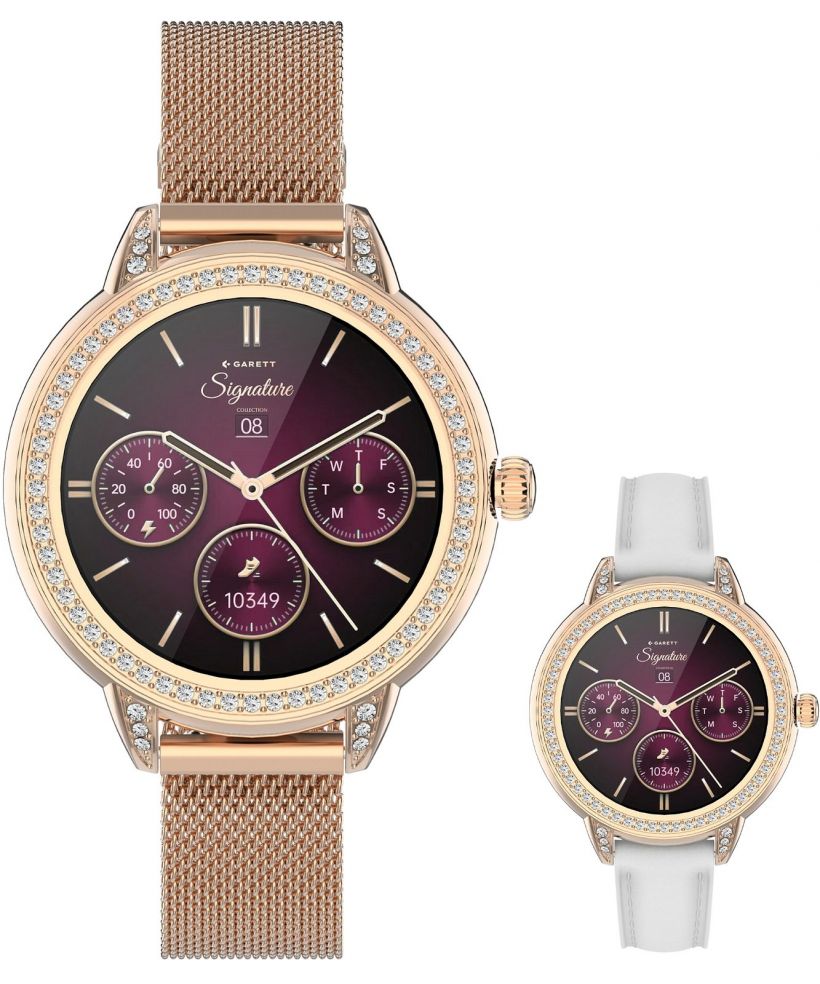 Смартчасовник Дамски Garett Signature Stella Rose Gold Mesh SET