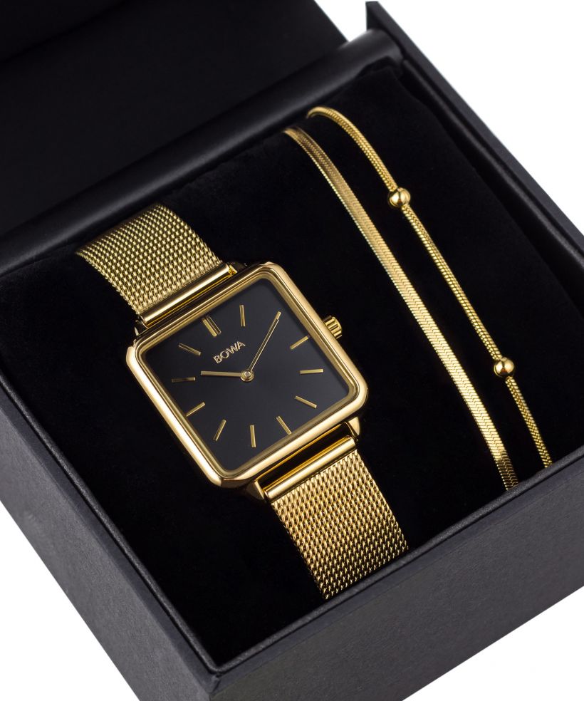 Часовник Дамски BOWA Vienna Black Gold Mesh 29 Gift Set