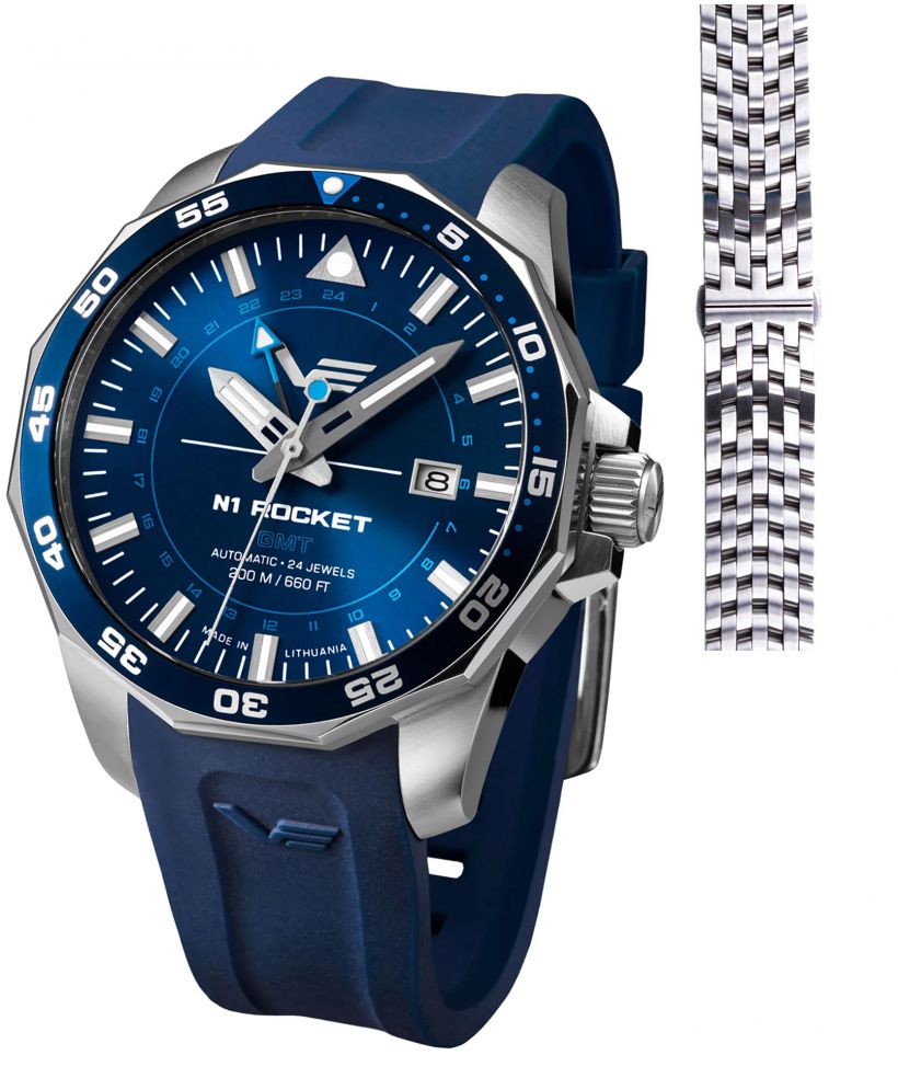 Часовник Мъжки Vostok Europe Rocket N-1 Automatic GMT Limited Edition + каишка Vostok