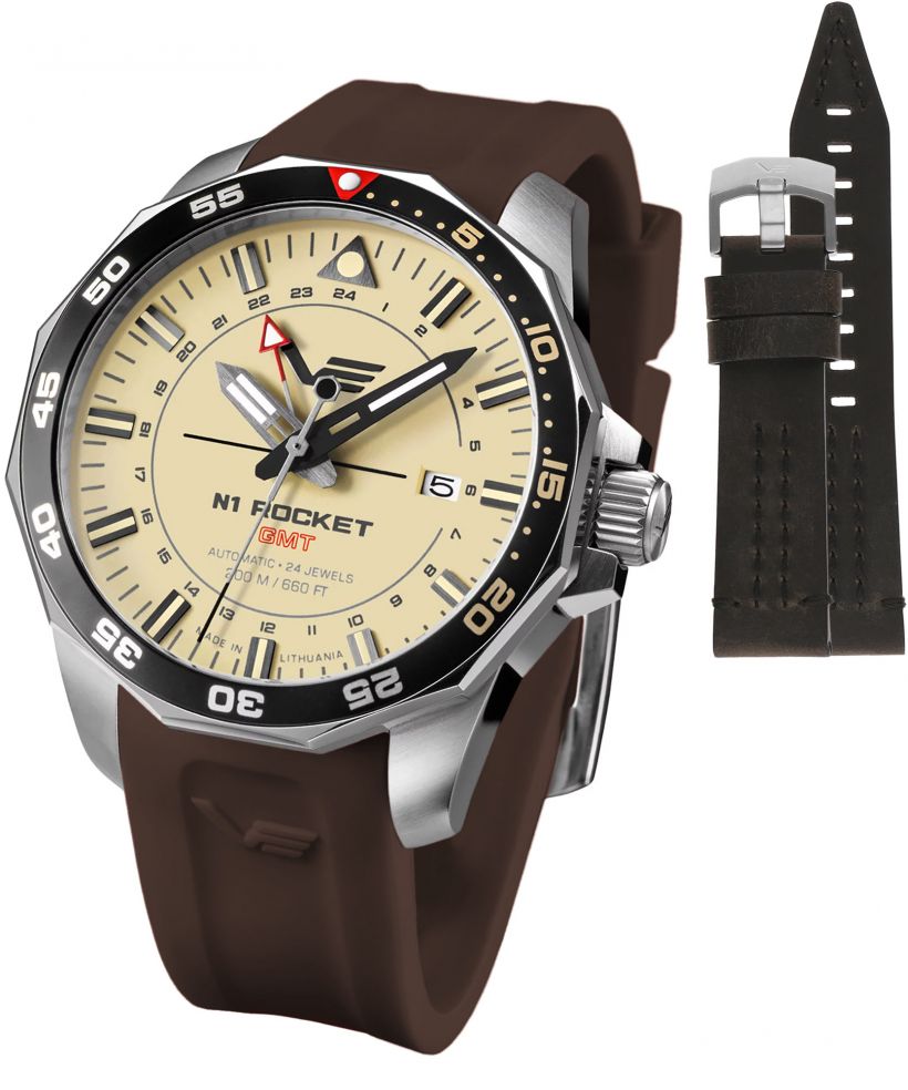 Часовник Мъжки Vostok Europe Rocket N-1 Automatic GMT Limited Edition + каишка Vostok