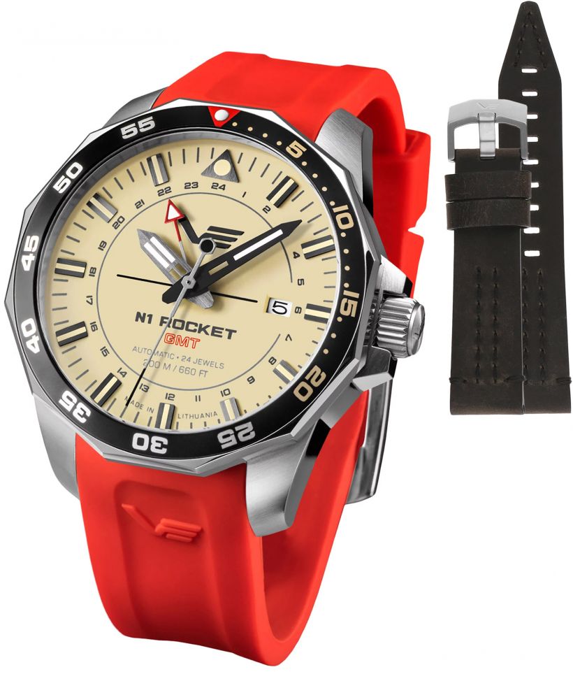 Часовник Мъжки Vostok Europe Rocket N-1 Automatic GMT Limited Edition + каишка Vostok