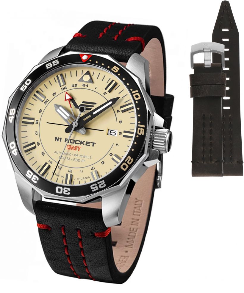 Часовник Мъжки Vostok Europe Rocket N-1 Automatic GMT Limited Edition + каишка Vostok