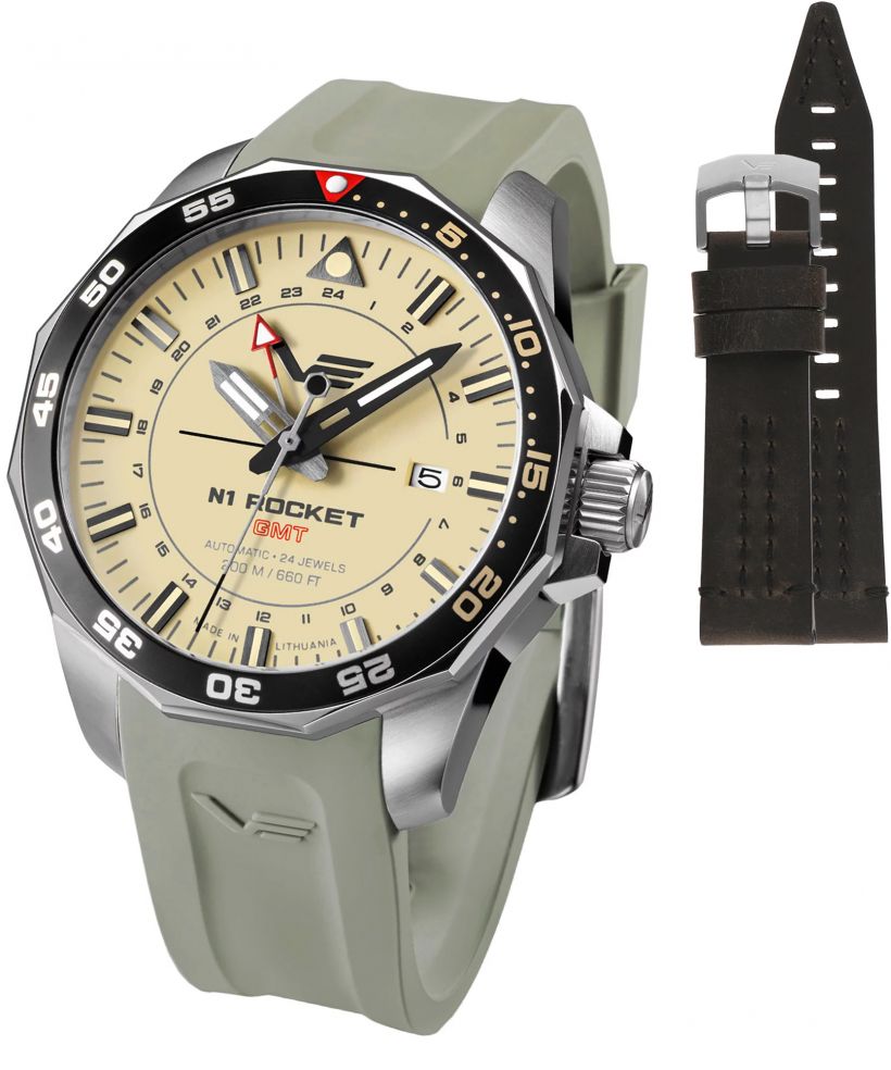 Часовник Мъжки Vostok Europe Rocket N-1 Automatic GMT Limited Edition + каишка Vostok