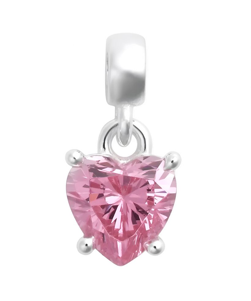 Висулка Daniel Wellington Heart Pink Crystal Charm Silver