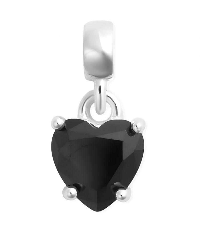 Висулка Daniel Wellington Heart Black Crystal Charm Silver