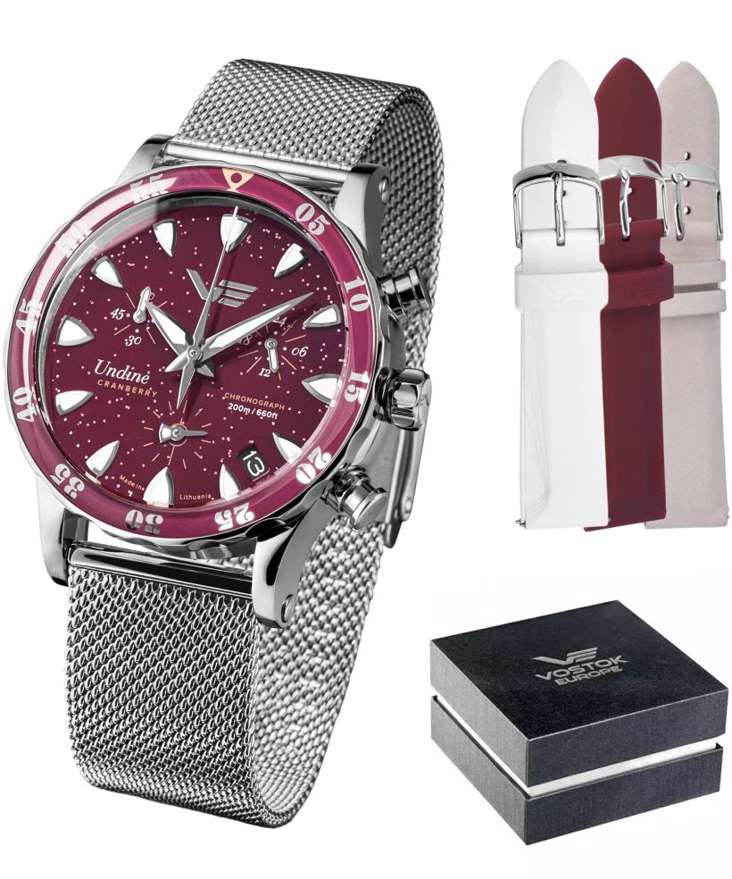 Часовник Дамски Vostok Europe Undine Cranberry Chronograph Limited Edition SET