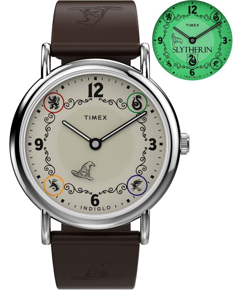 Часовник Унисекс Timex Harry Potter X Weekender Slytherin House 38mm Leather Strap
