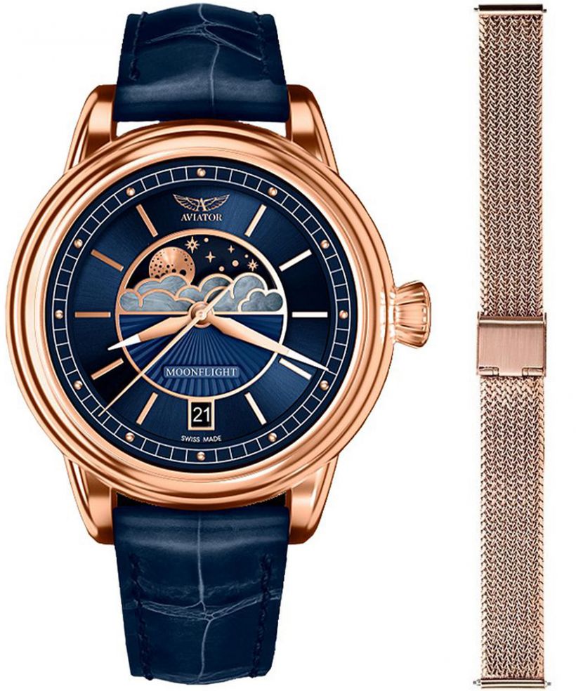 Часовник Дамски Aviator Moonflight + bransoleta Morellato