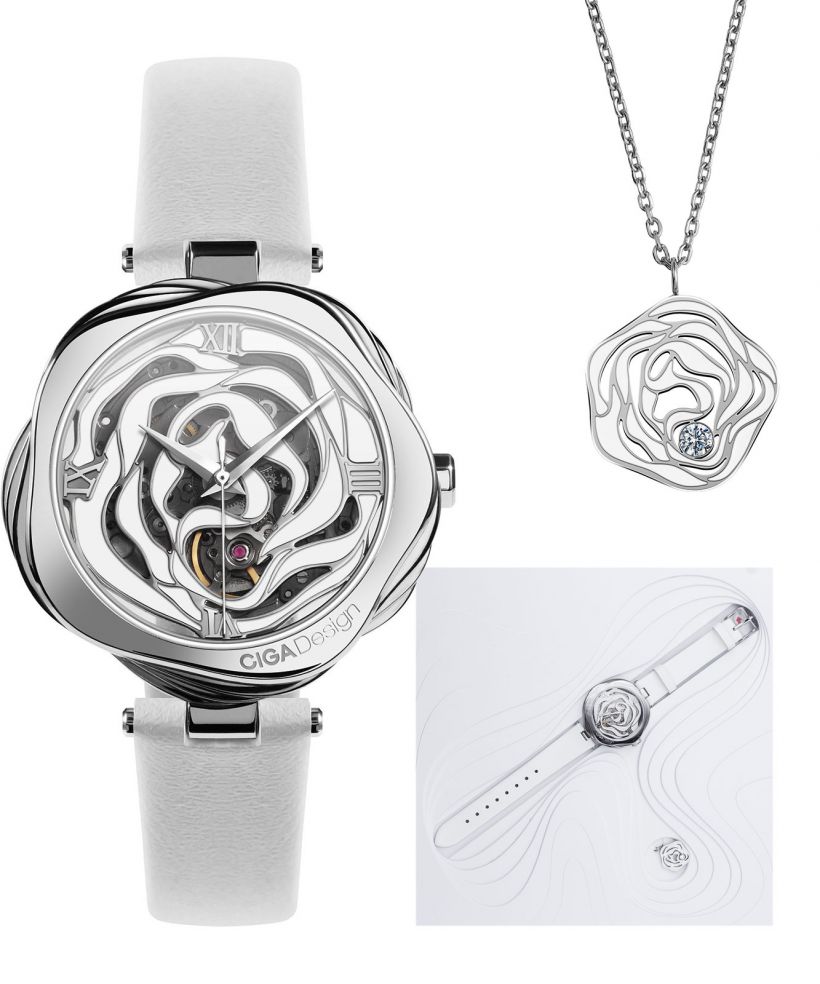 Часовник Дамски Ciga Design R Danish Rose Skeleton Automatic