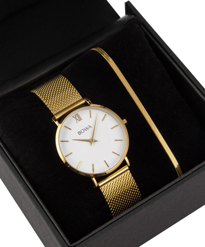 BOWA London White-Gold 33 Gift Set (часовник + гривна)