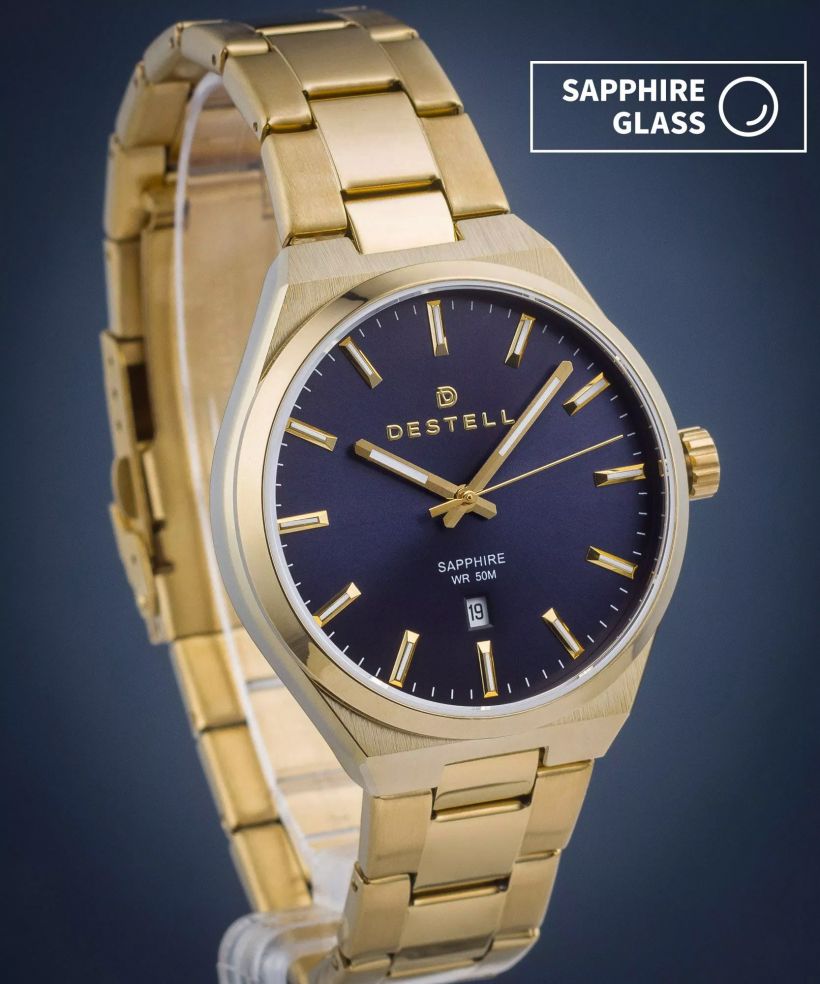 Часовник Мъжки DESTELL Aries Blue Gold Steel Sapphire