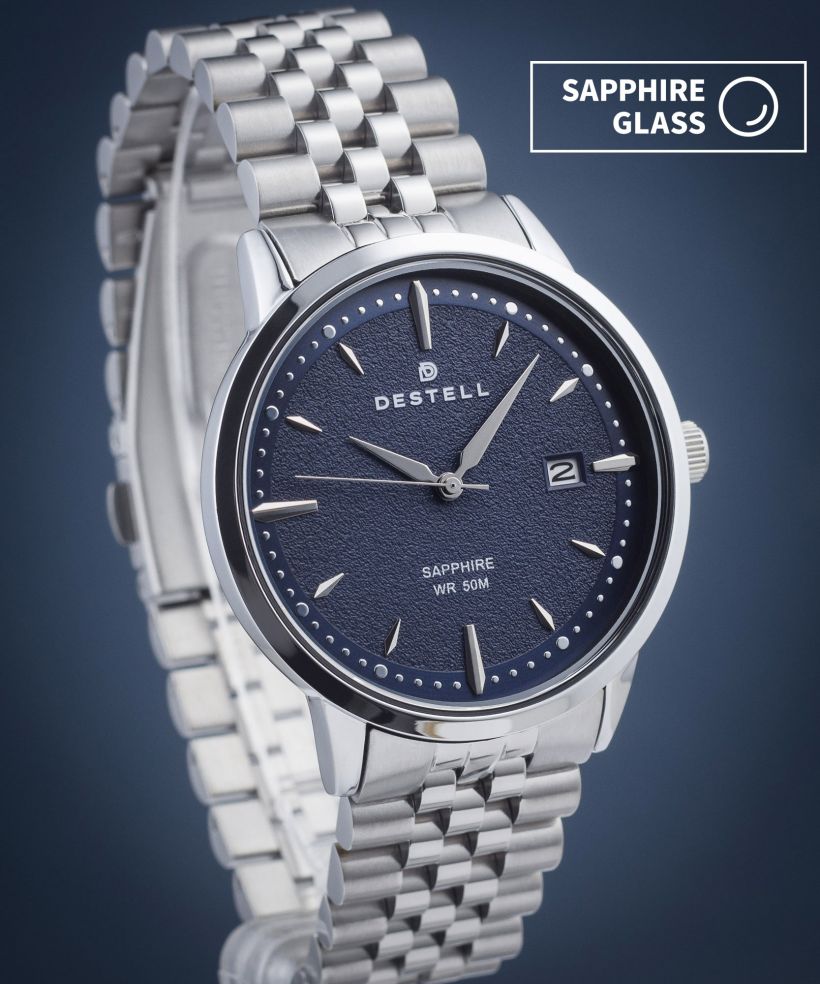 Часовник Мъжки DESTELL Pictor Blue Silver Steel Sapphire