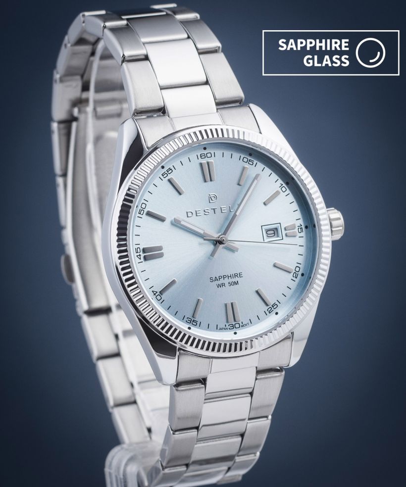 Часовник Мъжки DESTELL Loup Ice Blue Silver Steel Sapphire