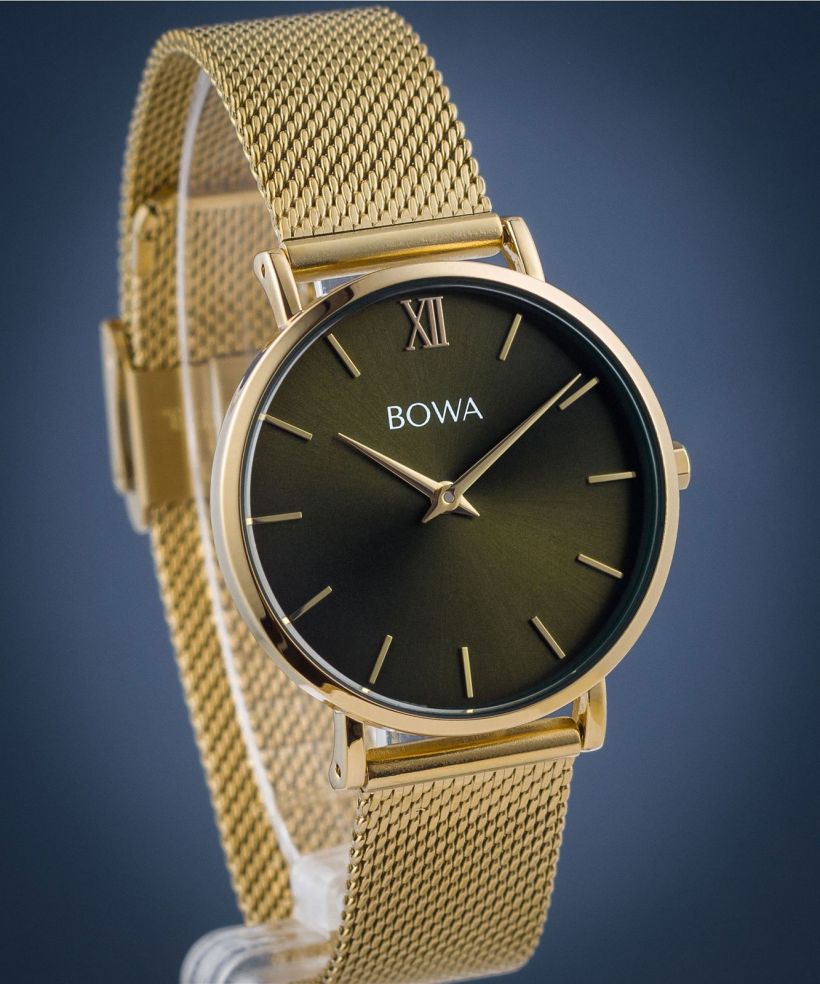 Часовник Дамски BOWA London Green-Gold Mesh 33