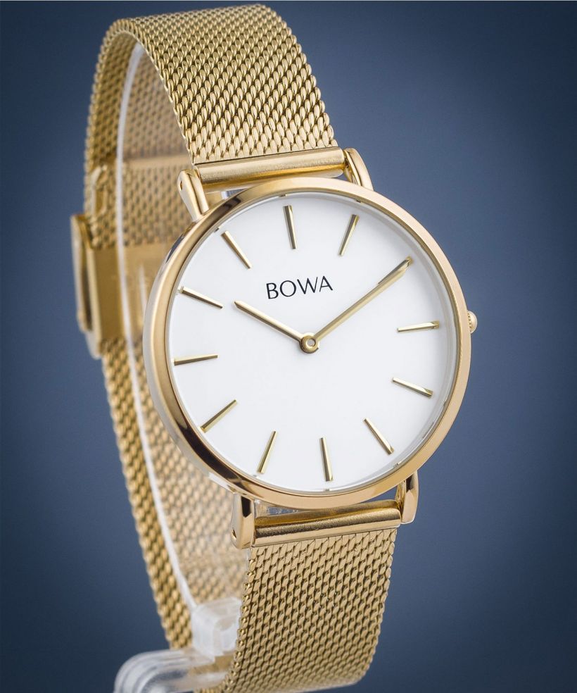 Часовник Дамски BOWA New York Petite White-Gold Mesh 34