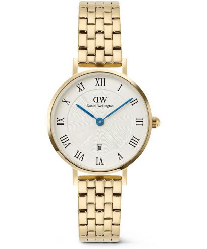 Часовник Дамски Daniel Wellington Petite Roman Numerals Date 5-link Gold