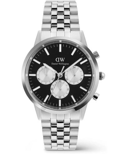 Часовник Мъжки Daniel Wellington Iconic Arch 5-Link Onyx Panda Silver Chronograph