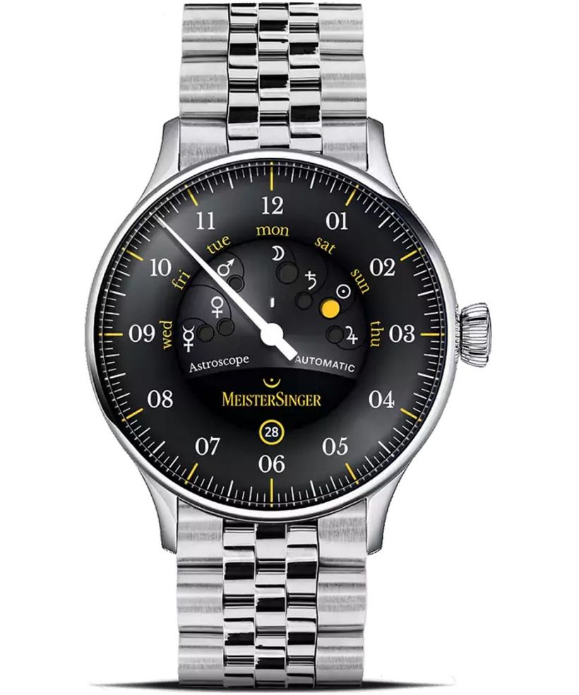 Часовник Мъжки Meistersinger Astroscope Black/Yellow Automatic Limited Edition