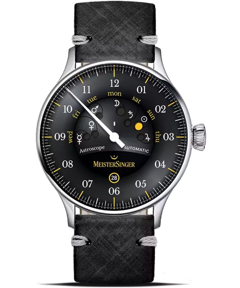 Часовник Мъжки Meistersinger Astroscope Black/Yellow Automatic Limited Edition
