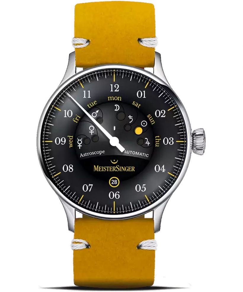Часовник Мъжки Meistersinger Astroscope Black/Yellow Automatic Limited Edition