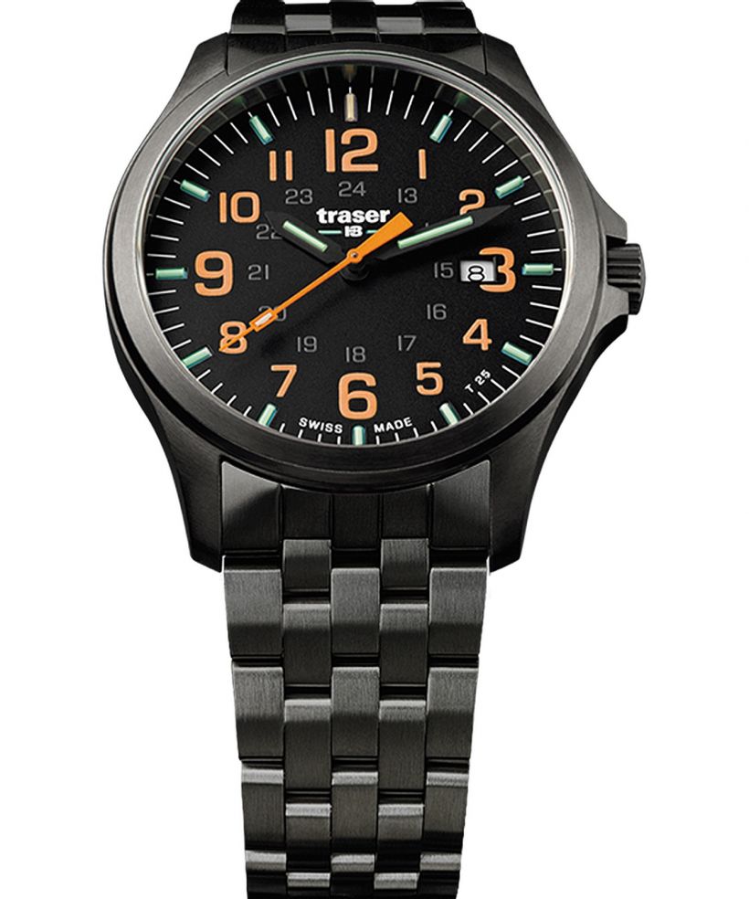 Часовник Мъжки Traser P67 Officer Pro Gun Metal Black/Orange