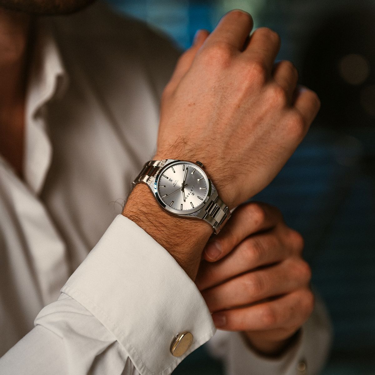 Часовник Мъжки DESTELL Loup White Silver Steel Sapphire