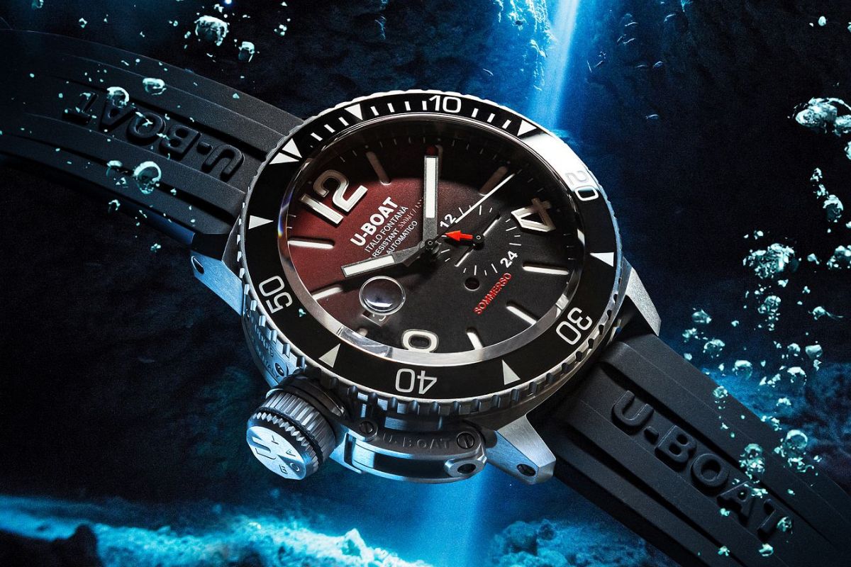 Мъжки часовник U-BOAT Sommerso Ceramic Bordeaux