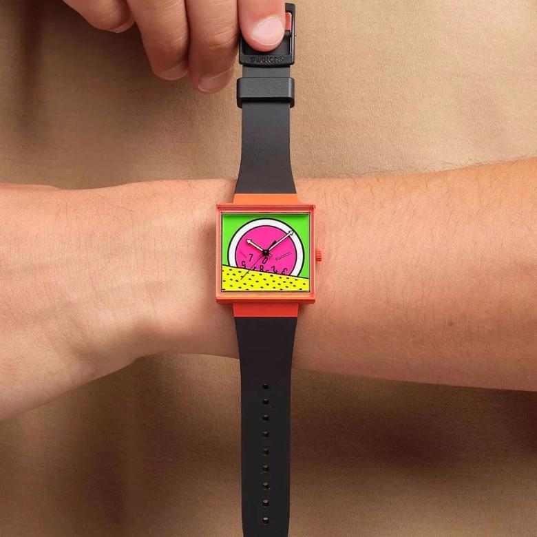 Swatch SO34Z101 - Pasek wykonany z gumy
